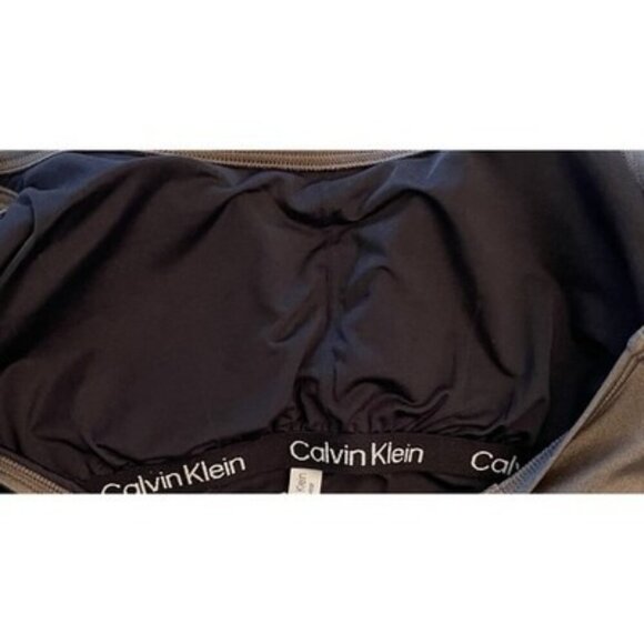 Calvin Klein Bronze Pleated Ruched-Panel One Piece Swimsuit Size 4 NWT $79 - Picture 3 of 5